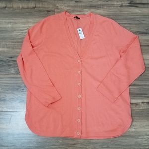 Talbots womens coral cardigan size large